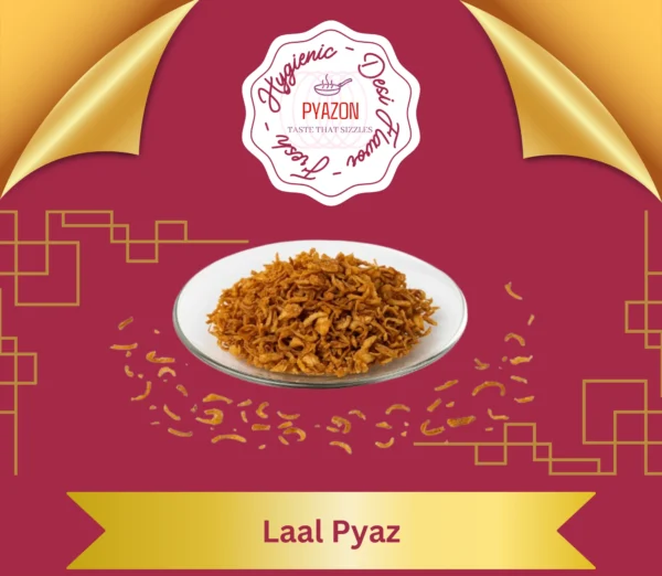 A bowl of crispy fried red onions (laal pyaz) – perfect for biryani and traditional cooking by Pyazon