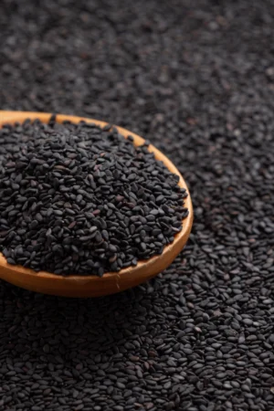 Kaala til in a wooden bowl with fresh texture and organic quality