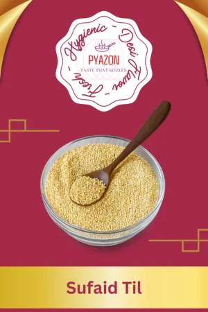 Sufaid Til packed in eco-friendly Pyazon pouch